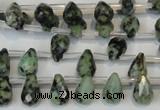 CTU488 Top-drilled 7*10mm faceted teardrop African turquoise beads