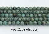 CTU519 15.5 inches 8mm faceted round African turquoise beads wholesale