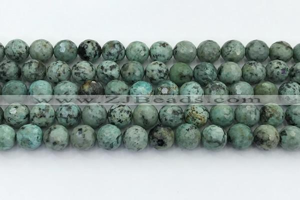 CTU519 15.5 inches 8mm faceted round African turquoise beads wholesale