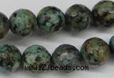 CTU555 15.5 inches 14mm faceted round African turquoise beads