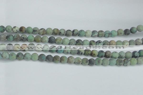 CTU564 15.5 inches 8mm round matte african turquoise beads