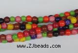 CTU700 15.5 inches 5mm round dyed turquoise beads wholesale