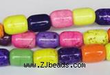 CTU709 15.5 inches 8*11mm column dyed turquoise beads wholesale