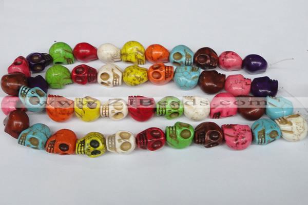 CTU712 15.5 inches 15*18*18mm skull dyed turquoise beads wholesale