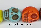 CTU713 15.5 inches 18*20*22mm skull dyed turquoise beads wholesale