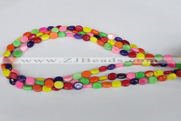 CTU715 15.5 inches 8*10mm oval dyed turquoise beads wholesale