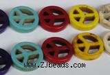 CTU721 15.5 inches 15mm coin dyed turquoise beads wholesale