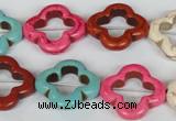 CTU723 15.5 inches 20*20mm flower dyed turquoise beads wholesale