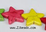 CTU728 15.5 inches 25*25mm star dyed turquoise beads wholesale