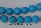 CTU824 15.5 inches 10mm round dyed turquoise beads wholesale