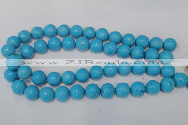 CTU826 15.5 inches 16mm round dyed turquoise beads wholesale