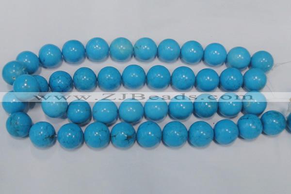 CTU827 15.5 inches 18mm round dyed turquoise beads wholesale