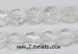 CTW01 15.5 inches 12mm twisted coin white crystal beads wholesale