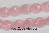 CTW04 15.5 inches 12mm twisted coin rose quartz beads wholesale