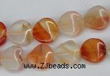 CTW05 15.5 inches 12mm twisted coin agate gemstone beads wholesale