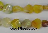 CTW06 15.5 inches 12mm twisted coin madagascar agate beads wholesale