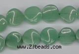 CTW07 15.5 inches 12mm twisted coin green aventurine beads wholesale