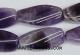 CTW102  15.5 inches 15*30mm twisted rectangle amethyst beads