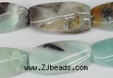 CTW104 15.5 inches 15*30mm twisted rectangle amazonite beads