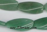 CTW111 15.5 inches 15*30mm twisted rectangle green aventurine beads