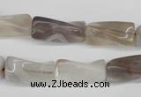 CTW123 15.5 inches 9*20mm twisted trihedron botswana agate beads