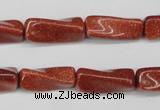 CTW132 15.5 inches 10*20mm twisted trihedron goldstone beads