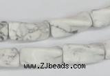 CTW134 15.5 inches 9*20mm twisted trihedron white howlite beads