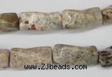 CTW139 15.5 inches 9*20mm twisted trihedron jasper gemstone beads