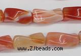 CTW143 15.5 inches 9*20mm twisted trihedron agate gemstone beads