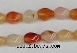 CTW150 15.5 inches 8*11mm twisted rice agate gemstone beads