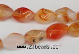 CTW155 15.5 inches 8*15mm twisted rice agate gemstone beads