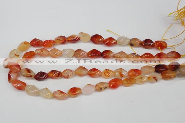 CTW155 15.5 inches 8*15mm twisted rice agate gemstone beads