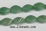 CTW157 15.5 inches 8*15mm twisted rice green aventurine beads