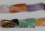 CTW163 15.5 inches 10*20mm twisted trihedron mixed gemstone beads