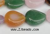 CTW165 15.5 inches 18*22mm twisted teardrop mixed gemstone beads