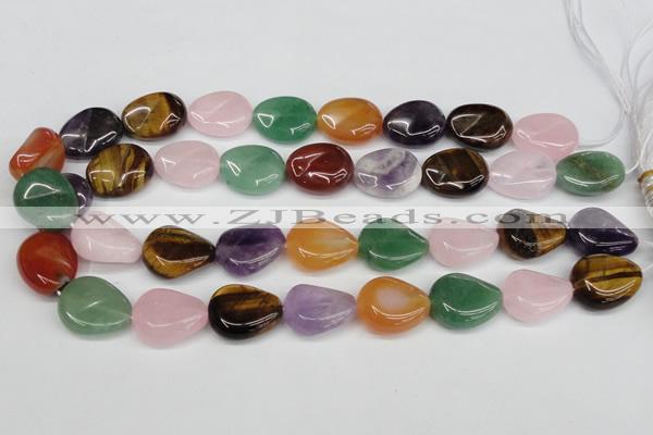CTW165 15.5 inches 18*22mm twisted teardrop mixed gemstone beads