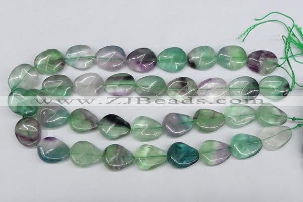 CTW167 15.5 inches 18*22mm twisted teardrop fluorite gemstone beads