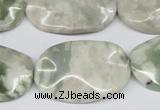 CTW307 15.5 inches 20*30mm wavy oval peace stone beads