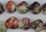 CTW31 15.5 inches 16mm twisted coin rainforest agate beads wholesale