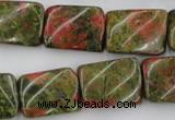 CTW374 15.5 inches 15*20mm twisted rectangle unakite gemstone beads