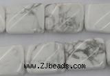 CTW383 15.5 inches 15*20mm twisted rectangle white howlite beads