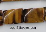 CTW394 15.5 inches 18*25mm twisted rectangle yellow tiger eye beads