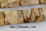 CTW396 15.5 inches 18*25mm twisted rectangle picture jasper beads