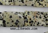 CTW397 15.5 inches 18*25mm twisted rectangle dalmatian jasper beads