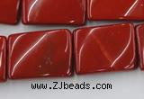 CTW399 15.5 inches 18*25mm twisted rectangle red jasper beads