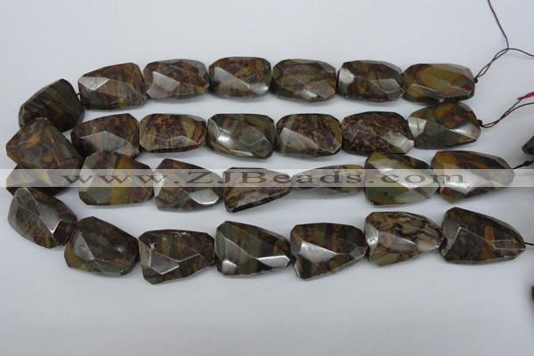 CTW416 15.5 inches 22*30mm faceted & twisted Chinese bamoo stone beads