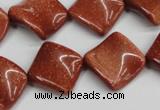 CTW45 15.5 inches 15*15mm twisted diamond goldstone beads