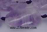 CTW452 20*38mm faceted & twisted rectangle lavender amethyst beads