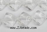 CTW49 15.5 inches 15*15mm twisted diamond white crystal beads