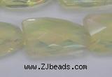 CTW502 15.5 inches 20*30mm faceted & twisted synthetic quartz beads